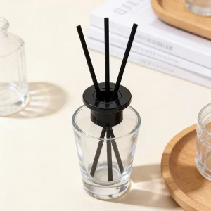 Custom 100ml 200ml Clear Glass Reed Diffuser Bottle Aromatherapy Essential Oil Cosmetic Perfume Packaging Jar Leak-proof Crown