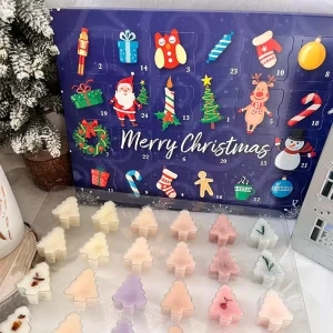 Custom 12 24 25 Days Countdown Advent Calendar Christmas Wax Melt Christmas Tree Waterproof Recycled Material