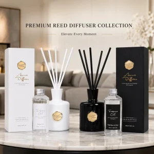 Custom 200ml Reed Diffuser Set Private Label Home Fragrance Diffuser with Gift Box and Refill Oil
