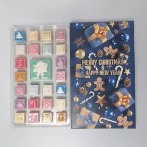 Custom 24 Cavity Christmas Tree Wax Melt Advent Calendar Box Luxury Countdown Packaging Embossing Eco Friendly Reusable Leading