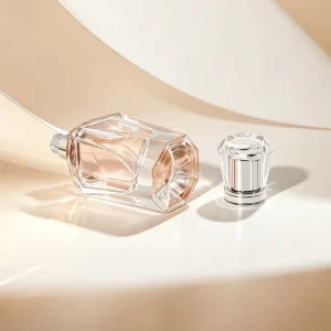 Custom 30ml 50ml Square Perfume Glass Bottles Empty Refillable with Pump Sprayer Sealing Type