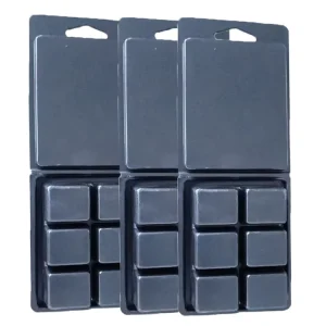 Custom 5 Cell 6 Cavity Soy Wax Blister Clamshell PS Matte Plastic Large Black Wax Melt Clamshell Packaging Boxes for Wax Melts