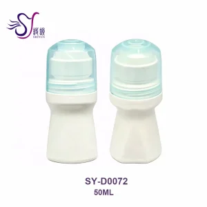 Custom 50ml Plastic Roll on Bottle With Screw Cap for Deodorant and Essential Oil Packaging