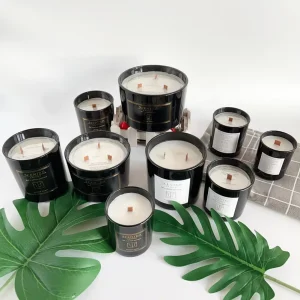 Custom 8OZ Jar Scented Candle Glass New Candles Pillar Wood Wick Soy Set Aromatherapy Luxury Bougie Wax White Candle