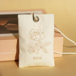 Custom Air Freshener Sachet for Room Car Use Rose Scented Aromatherapy Art Deco Design Square Shape Hook Hanging Decor
