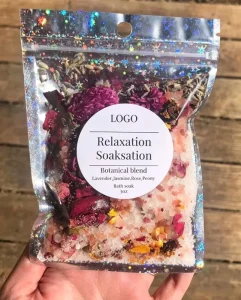 Custom Bath Salt With Flowers Using Sachet De the Pour Le Bain and Epsom Himalaya Salt