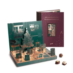 Custom Cardboard Advent Calendar Packaging Box with Matt Lamination Embossing Christmas Chocolate Sugar Clamshell Design