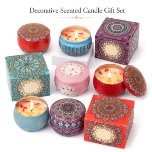 Custom Decorative Tin Scented Candle Gift Set Soy Wax Aromatherapy Votive Candle Modern Natural for Home Decor Easter