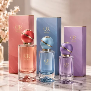 Custom Design Luxury 50ml 100ml Cylinder Glass Perfume Bottle Empty with Ball Cap Luxury Cosmetics Fragrance Packaging