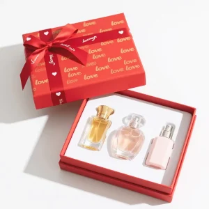 Custom Discovery Set Packaging Box Two Piece Rigid Paper Box for Mini Perfume Vials Luxury Fragrance Sample Box with EVA Insert