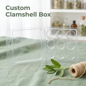 Custom Disposable Clamshell Packaging Box Clear PET Blister Packaging Round Rectangle Heart Cavity Wax Melt Clamshell Packaging