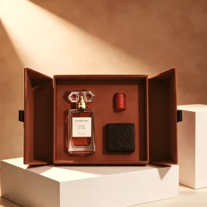 Custom Double Flip Perfume Gift Box Luxury Magnetic Foldable Rigid Packaging for Essential Oil Aromatherapy