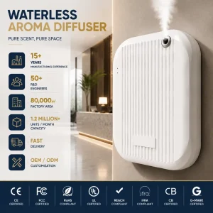 Custom Electric Aroma Diffuser Machine Waterless Essential Oil Diffuser White Label for Luxury Home