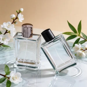 Custom Empty Square Flat Shape Glass Perfume Bottles 30ml 50ml 100ml Matte Finish Roller Sealed for Essential Cosmetics