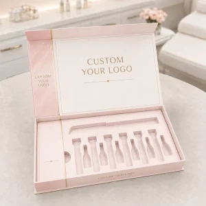 Custom Essential Oil Carton Round Tube Kraft Paper Recyclable Bottle Box Fragrance Packaging Retail Gift Set Custom Logo
