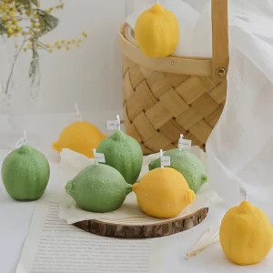 Custom Fragrance Lemon Scented Candles Eco Friendly Creative Fruit Shape Home Decor Soy Paraffin Wax Scented Candles