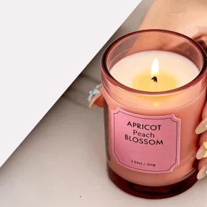 Custom Fragrance Soy Wax Candle in Colored Glass Cup for Home Spa Wedding Gift