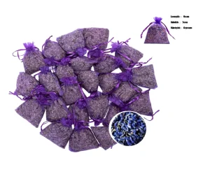Custom Fresh Lavender Sachets Organza Linen Lavender Bag for Candle Soap Deodorant with Custom Scents