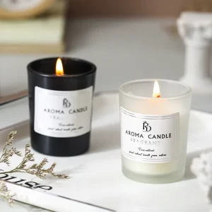 Custom Frosted Glass Jar Scented Candle for Home Fragrance Spa Hotel Gift Box Private Label
