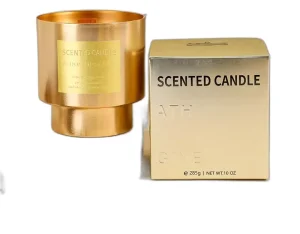 Custom Handmade Natural Soy Wax Scented Candle Matte Gold Gilded Aromatherapy Glass Jar Luxury Home Decor Easter Diwali Ramadan