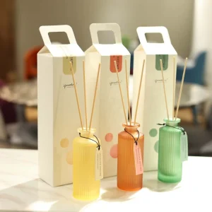 Custom Home Fragrance Reed Diffuser Set, 140 ml Matte Colored Glass Bottle, Essential Oil, OEM