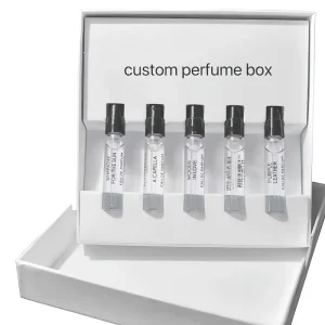 Custom Lid and Base Paper Box Perfume Mini Sample Packaging Gift Hard Box for Perfume Samples Set
