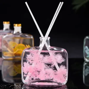 Custom Logo 100ml Flower Home Reed Diffuser Air Freshener with Aromatherapy