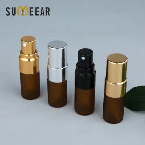 Custom Logo 2ml Amber Frosted Glass Perfume Spray Bottle Mini Empty Fragrance Sample Screen Printed Screen Printing