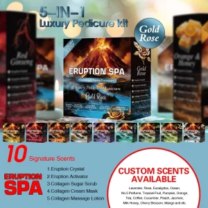 Custom Logo 5 Steps Rich Scented Pedicure Kit Collagen Therapy Crystal Bubble Eruption Soak Foot Skin Care