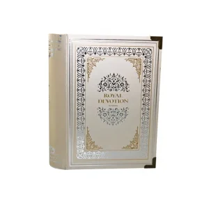 Custom Logo Book Shaped Rigid Gift Box Gold Foil Cardboard Packaging Box with Metal Corners for Jewelry Perfume Set