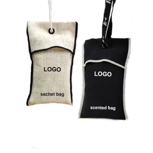 Custom Logo Car Aromatherapy Bag Air Freshener Linen Scented Pouch Cotton Canvas Scented Sachet Bag Perfume Packaging Gift Pouch