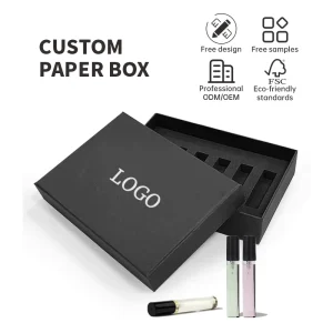Custom Logo Cardboard Gift Box Set Aromatherapy Perfume Sample With Box Packaging Glass Perfume Bottle Design