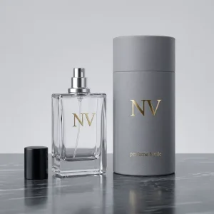 Custom Logo Crimp Neck 50ml 100ml Empty Crimp Perfume Bottle Glass Design with Custom Box