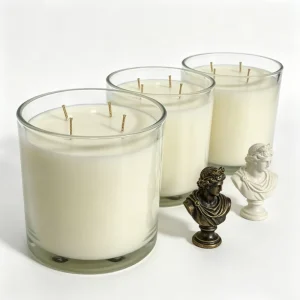Custom Logo Festival Easter Valentine Mothers Day Home Decoration 4 Wick Type Glass Container Jar Scented Candle