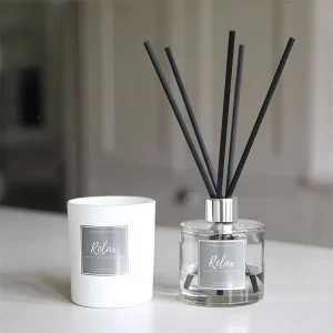Custom Logo Home Fragrance Reed Diffuser and Candle Set with Gift Box Packaging for Hotel Spa Bedroom Decor