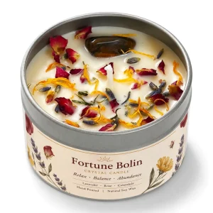 Custom Logo Iron Can Fragrance Aromatherapy Soy Wax Scented Crystal Stone Tumbled Candle for Home Decoration