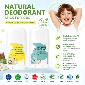 Custom Logo Kid Roll On Deodorant Baking Soda and Aluminum Free 24 Hour Protection Sensitive Skin Deodorant for Children