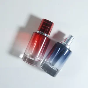 Custom Logo Matte Gradient Tint Glass Perfume Bottle Pump Sprayer Red Silver Caps for Men Women Fragrance Packaging