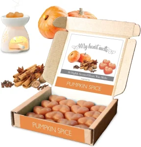 Custom Logo Mini Heart Shape Soy Wax Melt Tablets Scented Pumpkin Wax Melts with Box Candles