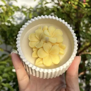 Custom Logo Peony Handmade Soy Wax Pillar Votive Candle Clean Burning Modern Natural Scented Diwali Home Decor Wedding Gift