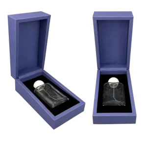Custom Logo Perfume Packaging Boxes Rigid Wooden Board with EVA Velvet Lining Gift Packaging Boxes