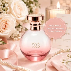 Custom Logo Private Label Unisex Floral Rose Woody Fruity Eau De Parfum Long Lasting Pink Gradient Bottle OEM ODM