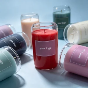 Custom Logo Scented Candles Soy Wax Colorful Candle Glass Jar Aromatherapy Private Label Handmade