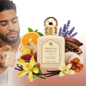 Custom Luxury 50ml Long Lasting Sweet Mandarin Praline Vanilla Fragrance Oriental Gourmand Alcohol Body Mist Perfume Spray