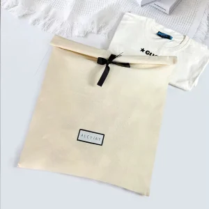 Custom Luxury Cotton Pouch Packaging Bag Envelope Dust Bag for Clothes with Custom Logo