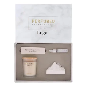 Custom Luxury Glass Candle Perfume Full Set Gift Box Recyclable Rectangular High end Gift Packaging Box With Dividers
