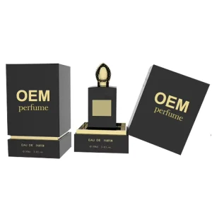 Custom Luxury Magnetic Cosmetic Perfume Box 3ML Perfume Oil Bottles with Recycled Materials Embossed Printing Matt Lamination