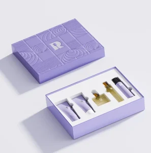 Custom Luxury Rigid Packaging Box for Perfume Cosmetic Sets Skin Care Bottles Handmade Gift Boxes Sponge Lining Matt Lamination