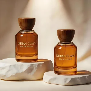Custom Luxury Round Brown Refillable Perfume Bottles 30ml 50ml 100ml Empty Parfum Spray Perfume Containers with Boxes Packaging