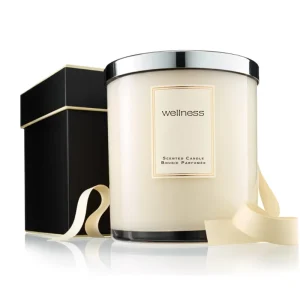 Custom Luxury Scented Soy Wax Candles Customized Home Fragrance Decoration & Glass Candles Metal Lid Gift in Box